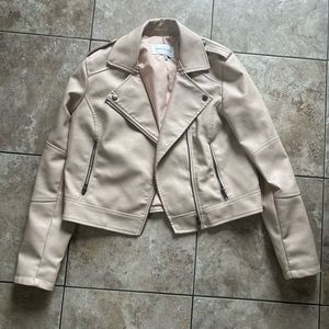 Genuine Leather Pale Pink Perfect Condition Bomber Jacket